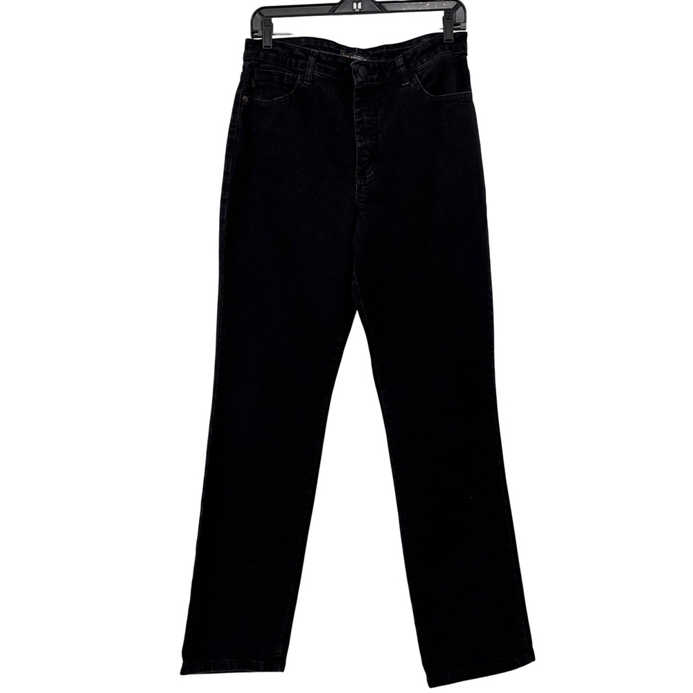 Lee Instantly Slims High Rise‎ Relaxed Fit Straight Leg Jeans Black 12 Long